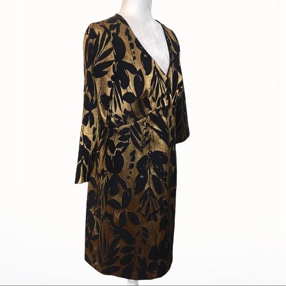 Trina Turk Muni Metallic Jacquard Sheath Dress -10 - Picture 8 of 16